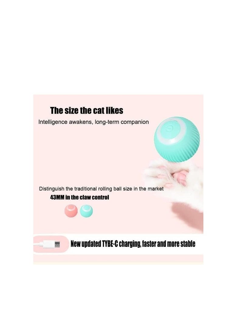 Dubkart - Interactive Cat Toys Balls, Intelligent Automatic Cat Ball with LED Light, USB Rechargeable, 360° Rotating Smart Kitten Toys for Indoor Cats Funny Stimulate Hunting Instinct Chasing Ball, Blue - Image 1