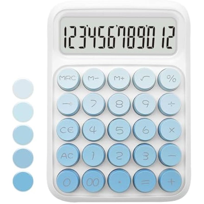 Standard Gradient Blue Calculator - 12 Digit Display and Big ons, Cute Office and School Accessory - Image 1