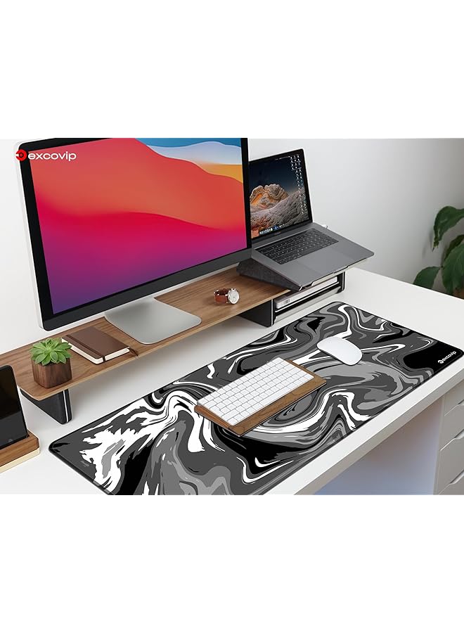 excovip Extend Large Gaming Mouse Pad Xxl Anti Skid 900X400Mm Mousepad Large Keyboard Mouse Pad Desk Mat With Stitched Edges Gray And Black 0150 - Image 2