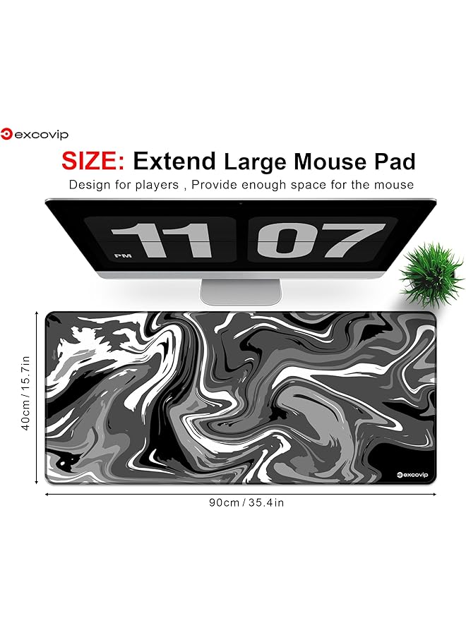 excovip Extend Large Gaming Mouse Pad Xxl Anti Skid 900X400Mm Mousepad Large Keyboard Mouse Pad Desk Mat With Stitched Edges Gray And Black 0150 - Image 3