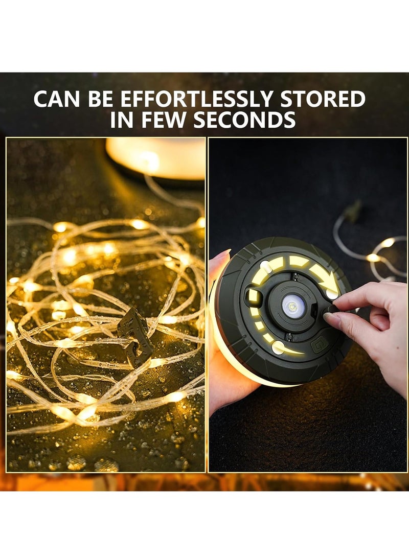 ELTRAZONE Portable Retractable Camping String Lights 10m Waterproof LED String Lights for Outdoor Use – Ideal for Parties, Camping, Garden, and Outdoor Events – Warm White Lights, Portable and Easy to Use  - Image 3
