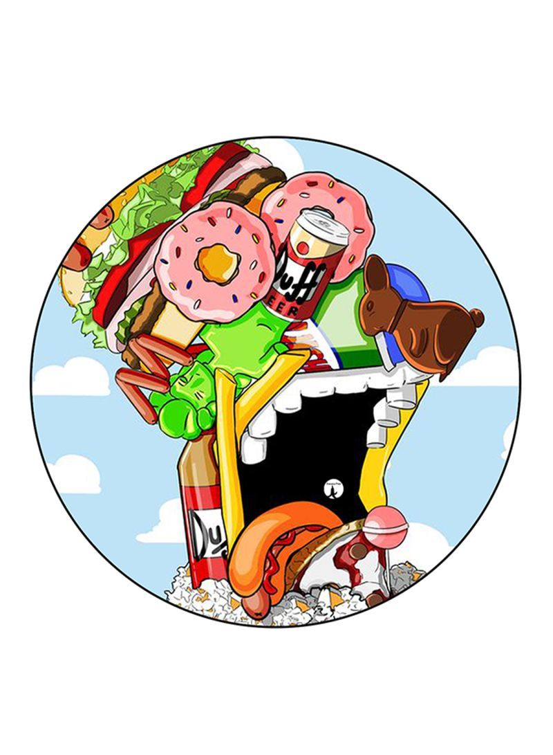 RKN The Simpsons Printed Mouse Pad Round  Multicolour