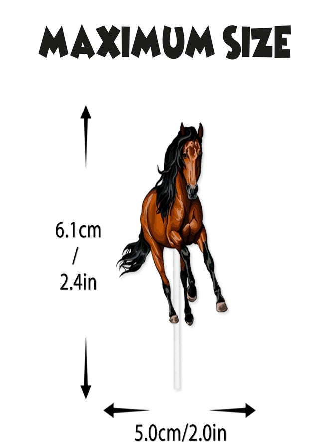 LETLIMIT 18 قطعة من زينة كب كيك الحلوى باللون البني اللامع على شكل سباق الخيل، لوازم ديكور حفلات استقبال المولود الجديد، زينة حفلات أعياد الميلاد السعيدة - Image 4