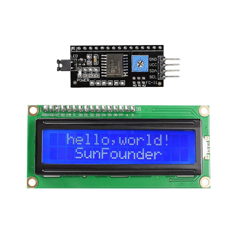 SunFounder وحدة عرض LCD1602 من SunFounder متوافقة مع Arduino و Raspberry Pi عبر IIC/I2C/TWI - Image 1