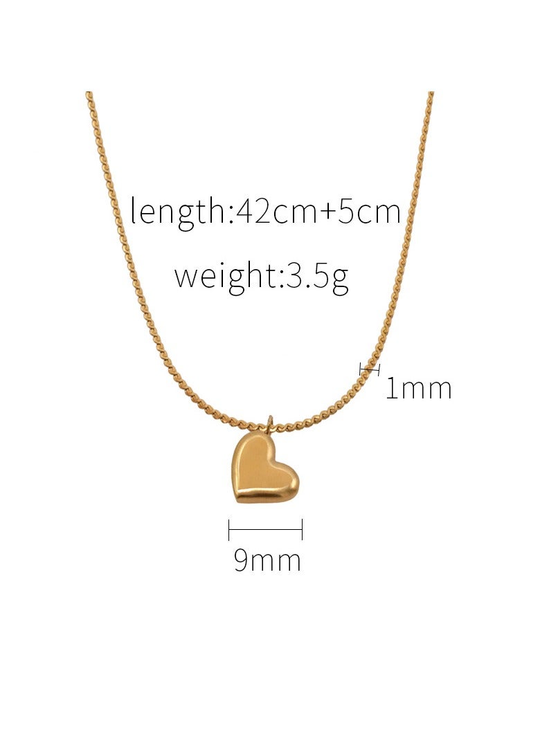 xozgdovg Simple and versatile smooth love pendant titanium necklace chain - Image 2