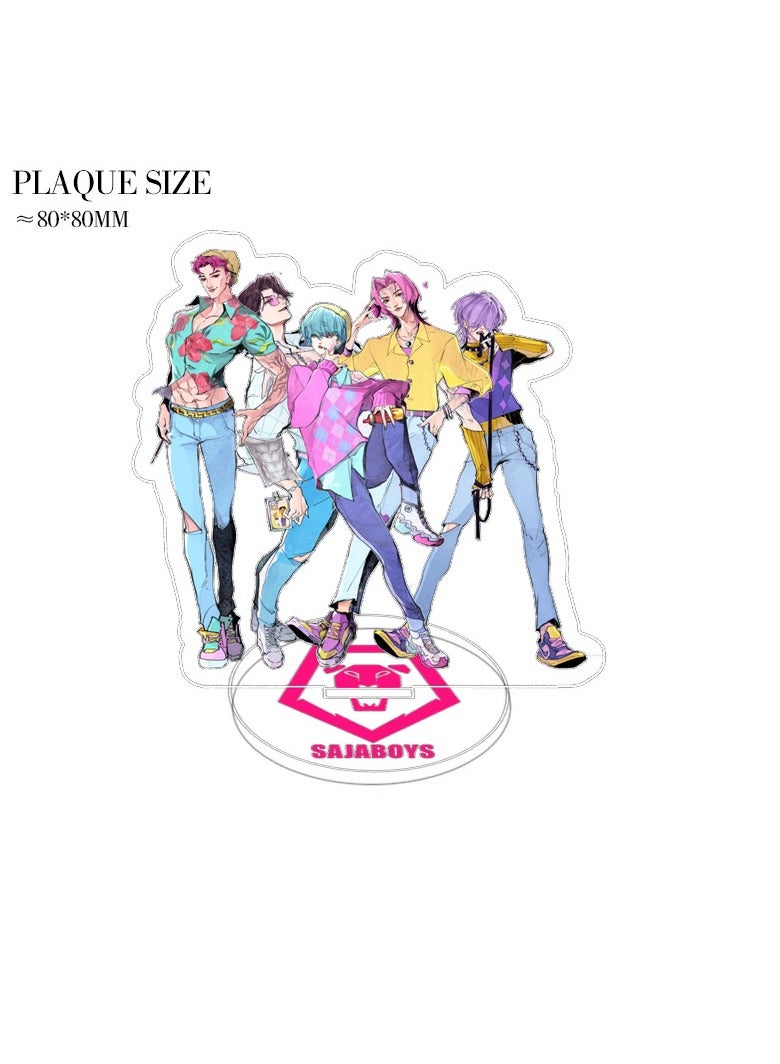 عام طقم دَعَامَات كيبوب "صياد الشياطين" (6 قطع) - زينة أكرليك شفافة ثنائية الوجه مقاس 8 سم لطاولة المكتب. مجموعة دَعَامَات مخصصة للمعجبين، تُستخدم كقطع جمع وزينة مكتب لأيقونات الكيبوب. - Image 4