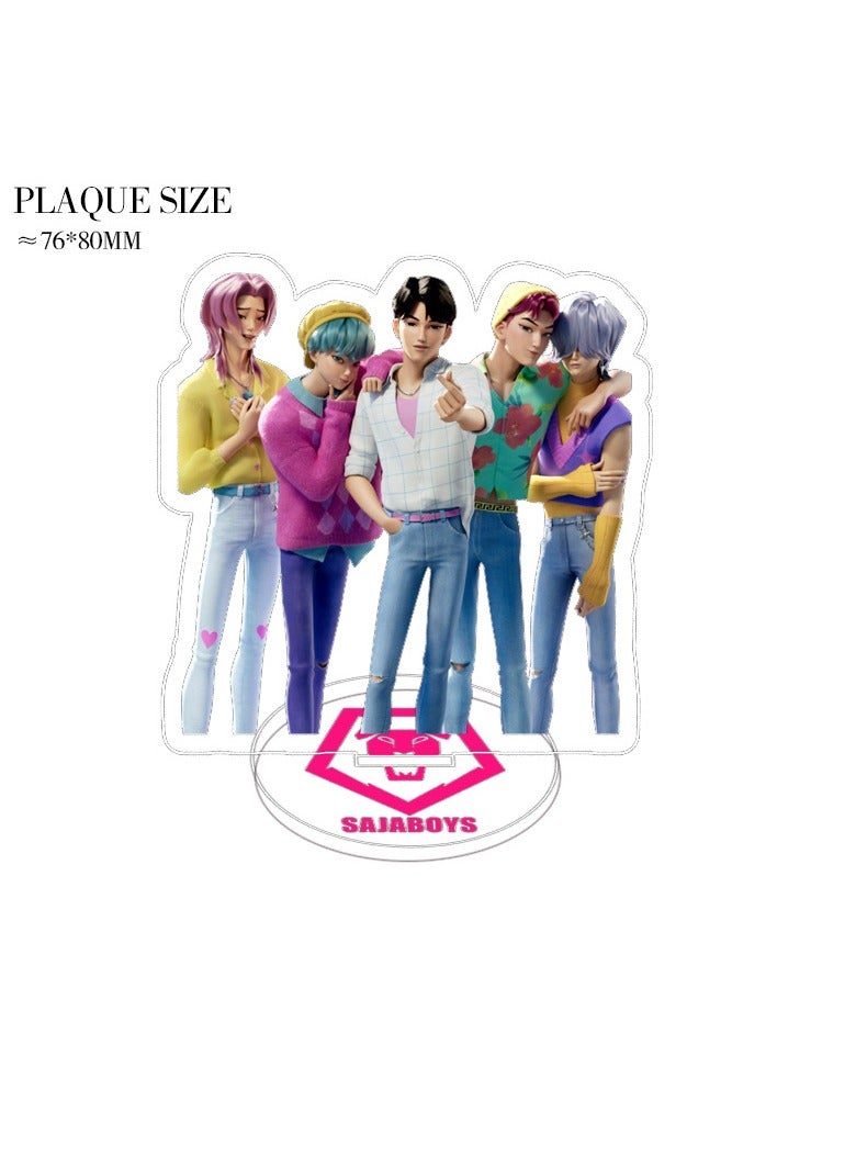 عام طقم دَعَامَات كيبوب "صياد الشياطين" (6 قطع) - زينة أكرليك شفافة ثنائية الوجه مقاس 8 سم لطاولة المكتب. مجموعة دَعَامَات مخصصة للمعجبين، تُستخدم كقطع جمع وزينة مكتب لأيقونات الكيبوب. - Image 2