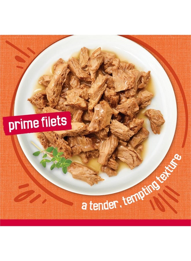 فريسكس طعام القطط من بورينا فريسكيز برايم فيليه، دجاج وتونة، مع مرق رطب - عبوة من ٢٤ علبة، ٥.٥ أونصة - Image 4