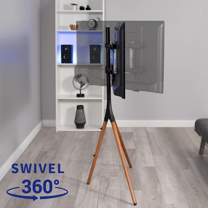 Universal Height Adjustable Tripod TV Stand – Portable TV Display Mount for 32-65 Inch LED LCD OLED TVs, Foldable Metal Stand with VESA Compatibility - Image 5