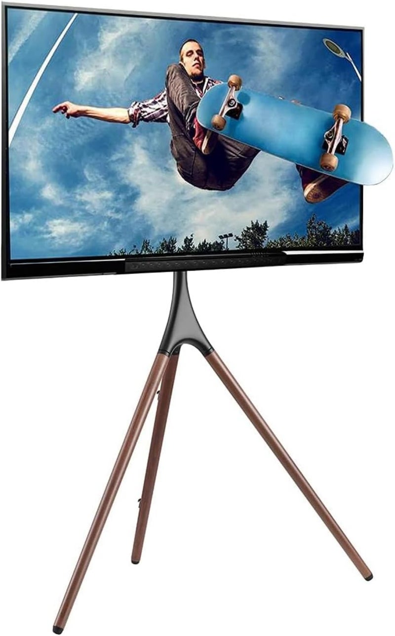 Universal Height Adjustable Tripod TV Stand – Portable TV Display Mount for 32-65 Inch LED LCD OLED TVs, Foldable Metal Stand with VESA Compatibility - Image 1