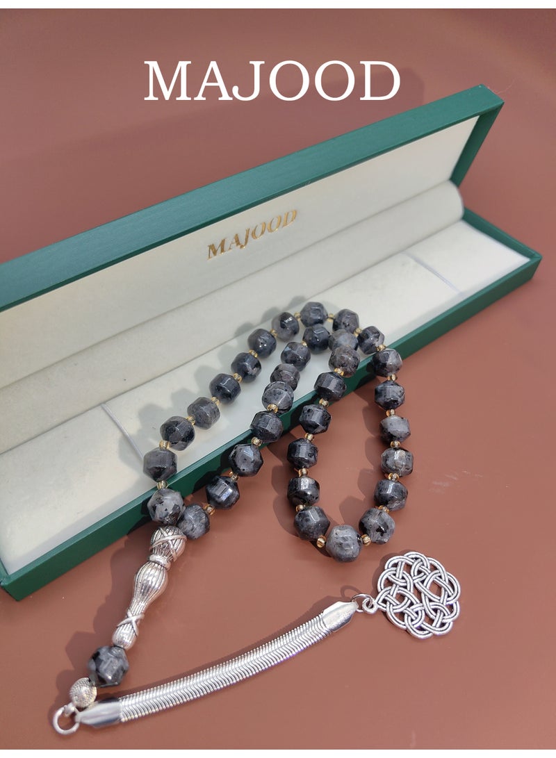 MAJOOD 33 Natural Agate Prayer Beads/Tasbih/10MM - Image 1