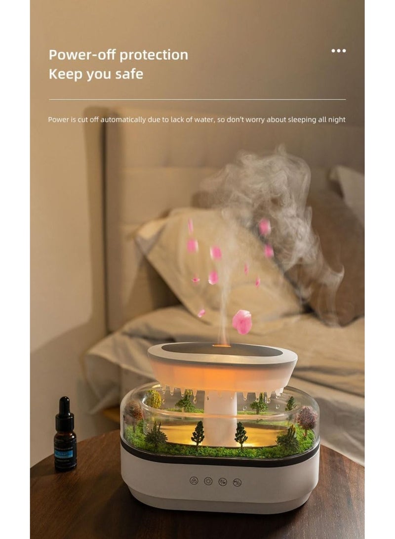 Raining Cloud Aromatherapy Diffuser - Raindrop Essential Oil Diffuser with 7-Color Night Light Mushroom Lamp Humidifier and Sleep Aid for Relaxation and Bedroom Decor MN286 - Image 5