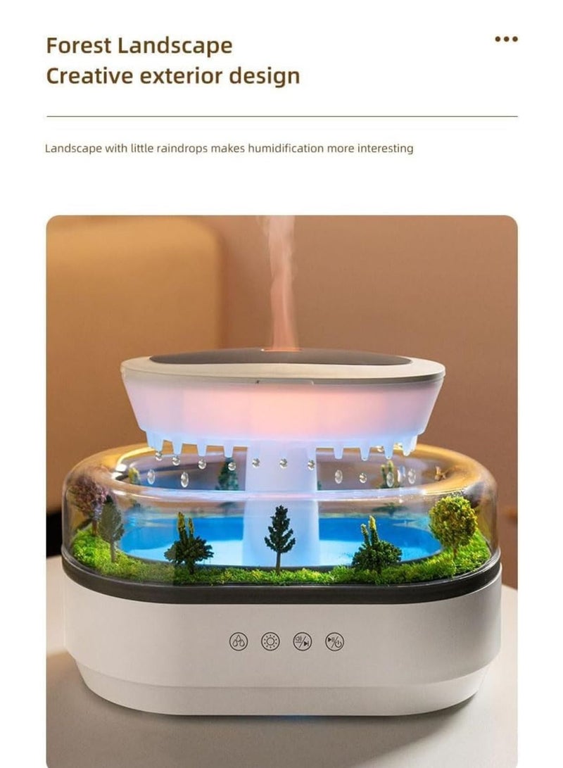 Raining Cloud Aromatherapy Diffuser - Raindrop Essential Oil Diffuser with 7-Color Night Light Mushroom Lamp Humidifier and Sleep Aid for Relaxation and Bedroom Decor MN286 - Image 3