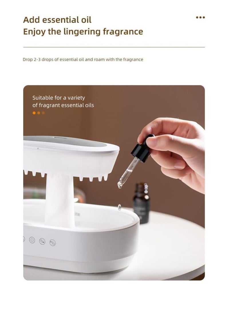 Raining Cloud Aromatherapy Diffuser - Raindrop Essential Oil Diffuser with 7-Color Night Light Mushroom Lamp Humidifier and Sleep Aid for Relaxation and Bedroom Decor MN286 - Image 4