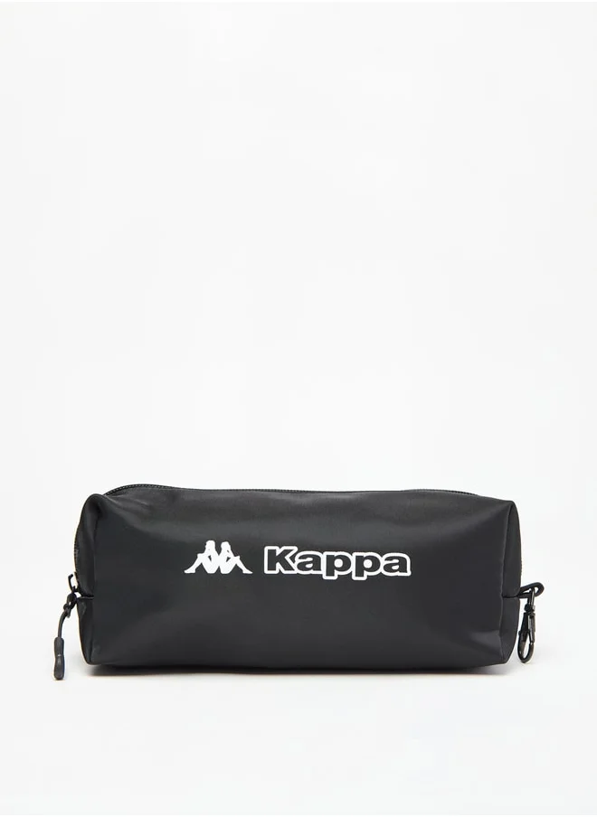 Kappa Boys Logo Print Backpack with Adjustable Straps and Pencil Pouch - 45x15x32 cm