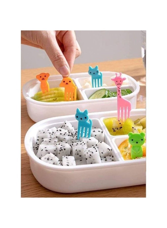 10 Pcs Cute Animal Fruit Food Forks, Mini Cartoon Toothpicks for Kids Plates Party Decoration Lunch Box Sandwich Appetizer Cake Cupcake Mini Desserts - Image 1
