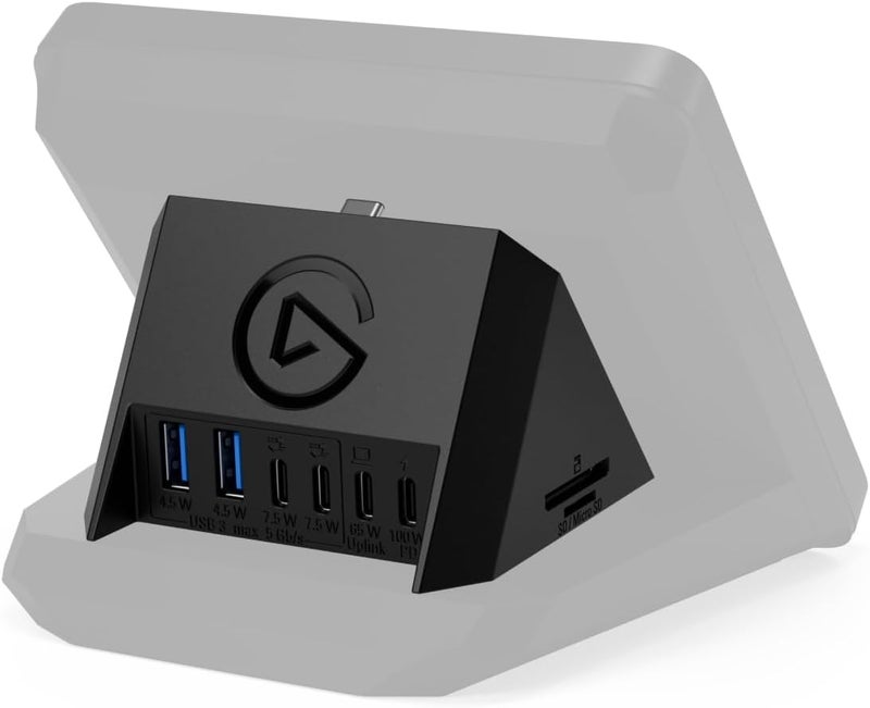 إلجاتو محور USB من Elgato – لاستخدامه مع Stream Deck+، يحتوي على 2 منفذ USB-C و2 منفذ USB-A، دعم لتقنية Power Delivery، قارئ بطاقات SD/microSD (منفذ USB-C)، يتوافق مع أنظمة Mac وPC؛ لا يتم تضمين Stream Deck أو مصدر الطاقة مع الجهاز. المواصفات التقنية: منافذ النقل الهابط: 2 منفذ USB-A و2 منفذ USB-C (سرعة 5 جيجابايت في الثانية) قارئ بطاقات SD/microSD (منفذ USB-C) قدرة الطاقة: تصل إلى 100 واط يتوافق مع أنظمة Mac وPC الأبعاد: 88 مم (طول) × 76 مم (عرض) × 58 مم (ارتفاع) الوزن: 89 جرام - Image 1