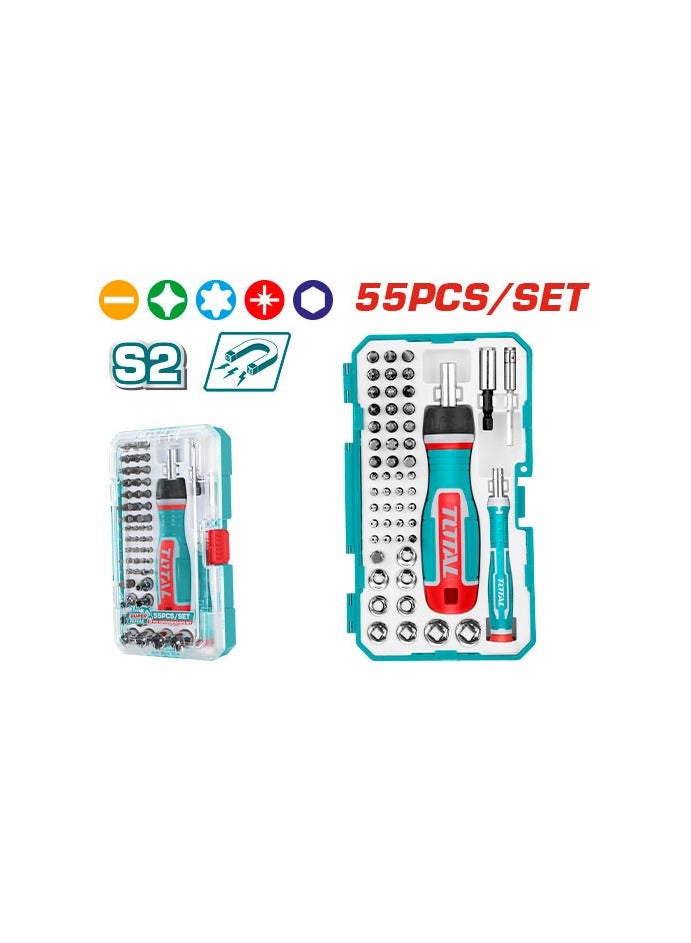 Total Screwdriver Bits Set 55 Pieces Tacsd30556