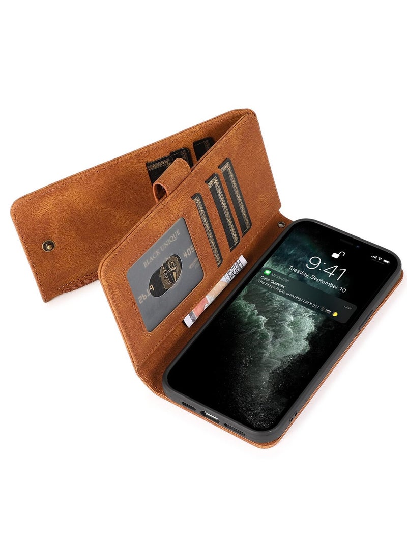 Loquat Suitable For iPhone Wallet Type Solid Color Mobile Phone Leather Case - Image 2