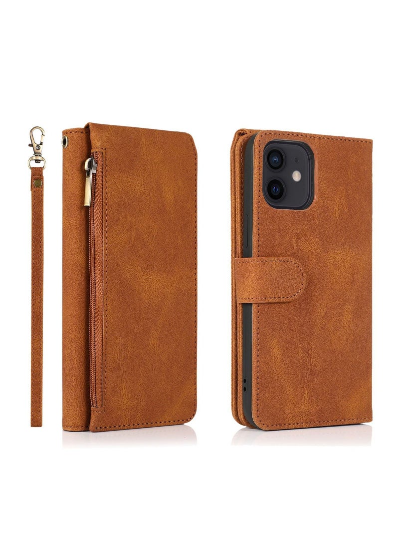 Loquat Suitable For iPhone Wallet Type Solid Color Mobile Phone Leather Case - Image 1