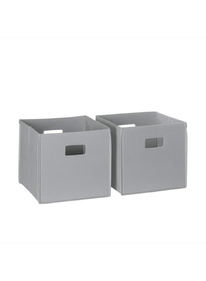 RiverRidge Folding Storage Bins with Handles Gray Cube Storage Organizer forCloset, Bedroom & Playroom - Closet Organizers and Storage Set of 2 - Image 1