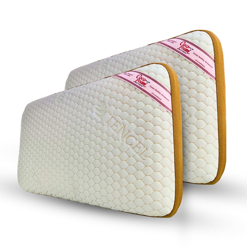 COCOFOAM Organic Latex Pillow Tencel Fabric - Cooling, Hypoallergenic, Ergonomic Support for Neck & Back Pain Relief, Natural Comfort for Restful Sleep (Latex Pillow Tencel Fabric, 2) - Image 1