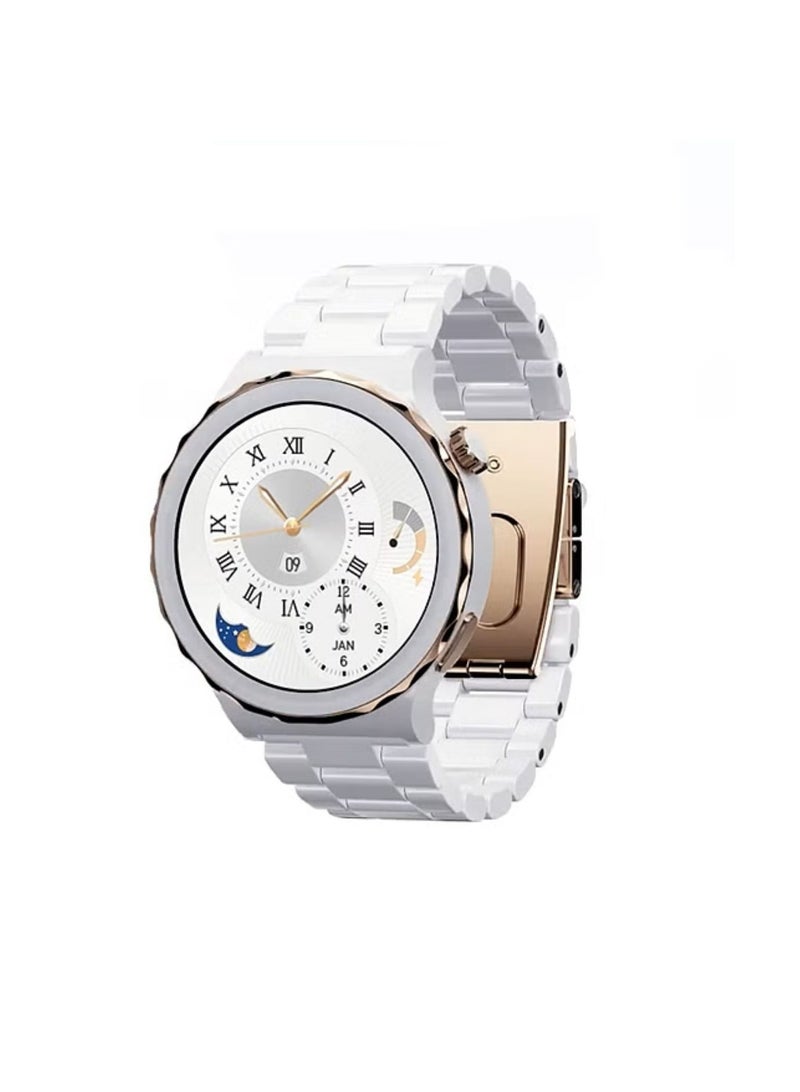 Haino Teko Premium RW15 With 3 Replacement Bands (Ceramic,Leather,Silicon) and Wireless Charger_Gold - Image 1