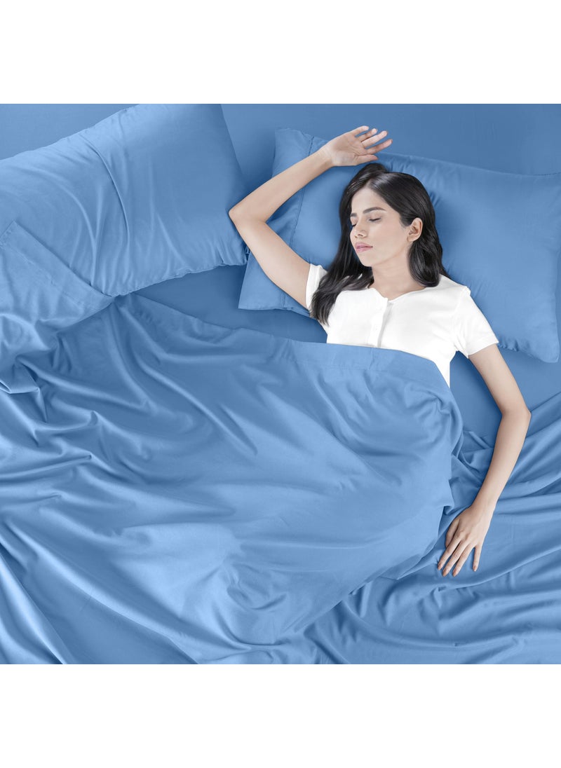 Utopia Bedding Utopia Bedding King Bed Sheets Set - 4 Piece Bedding - Brushed Microfiber - Shrinkage and Fade Resistant - Easy Care (King  Dutch Blue)  - Image 5
