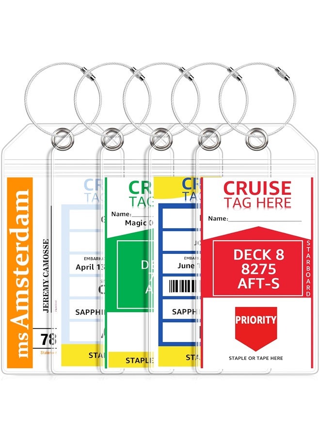 5 Pack Cruise Luggage Tag Holders, Wide Waterproof Cruise Essentials Cruise Accessories Must Haves - Image 1