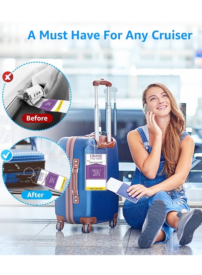 5 Pack Cruise Luggage Tag Holders, Wide Waterproof Cruise Essentials Cruise Accessories Must Haves - Image 5