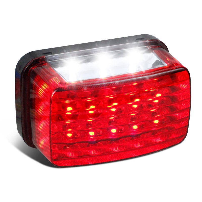 QUASCO Led Tail Light Red Lens ATV Taillight Brake Lights Compatible with Yamaha Grizzly Big Bear Bruin Kodiak Wolverine Rhino Viking, Replacement for 5km-84710-01-00 - Image 1