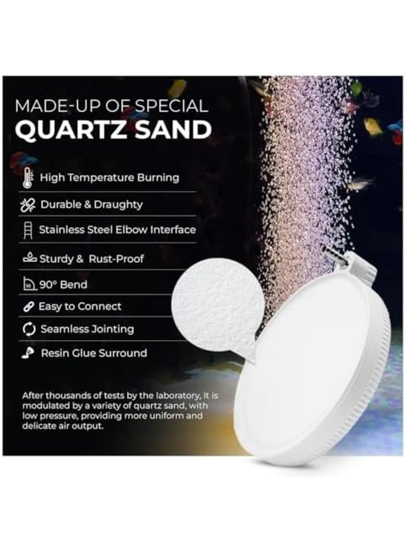 SYOSI CO2 Diffuser Aquarium Air Stone for Fish Tank, Bubble Diffuser for Turtle Tank, 10 Gallon Fish Tank and Small Aquariums (Air Pump & Aquarium Siphon Not Included) (5.1in) - Image 3
