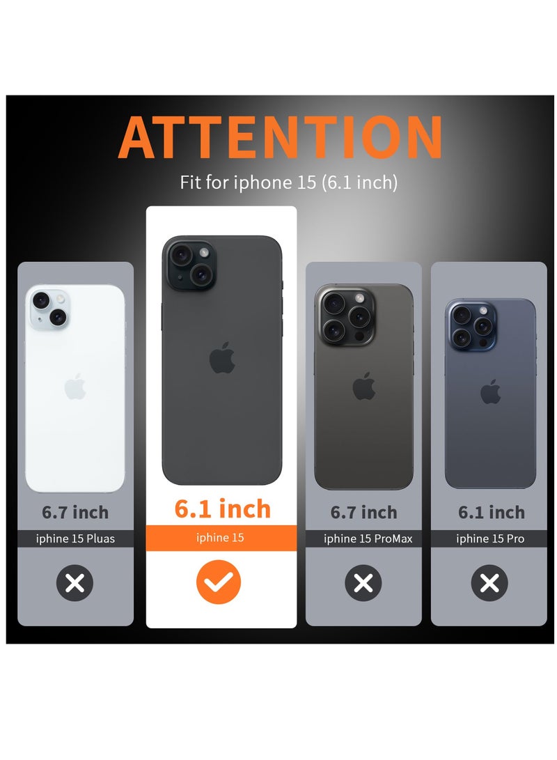 حومة غطاء حماية لهاتف iPhone 15، مرن وناعم من مادة TPU، مضاد للصدمات، شفاف نحيف، غطاء حماية مضاد للخدش ومضاد للصدمات لهاتف iPhone 15 - Image 2