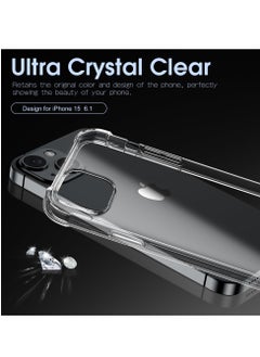 Houmt iPhone 15 Case Cover Soft Flexible TPU Anti-Shock Slim Transparent iPhone 15 Cover Anti Scratch Shockproof Protective Case  - Image 3
