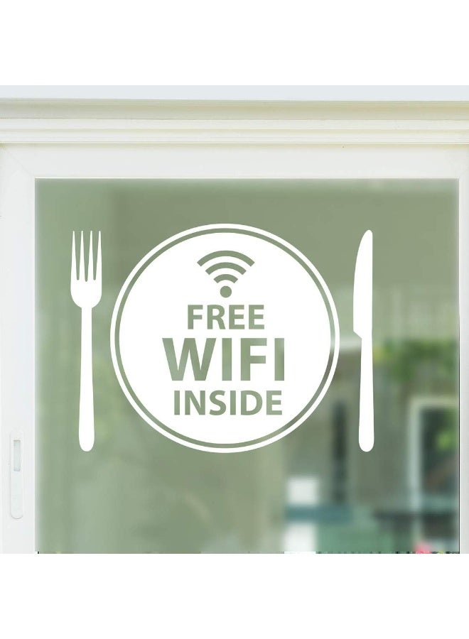 Wall4stickers Free WIFI Inside Plate Window Sign Vinyl Sticker Graphics Cafe Shop Salon Bar Restaurant - Image 1