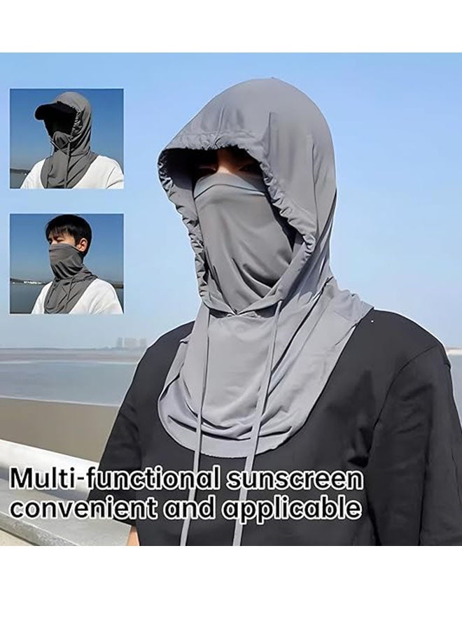 هابي دي ٣ قطع كمامة وجه بكالاڤا، قبعة للحماية من الشمس والأشعة فوق البنفسجية، قماش قابل للتنفس لتغطية كامل الرأس للرجال والنساء ركوب الدراجات والتزلج وصيد السمك - Image 5