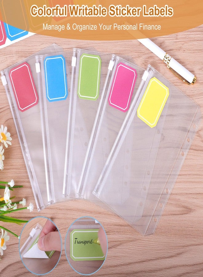 أنتنر منظم ميزانية أنتنر مع أظرف بسحاب، منظم نقود، أظرف نقود للميزانية، منظم ميزانية وتوفير مع أظرف نقود وملصقات ملونة لتوفير المال، أصفر داكن - Image 5