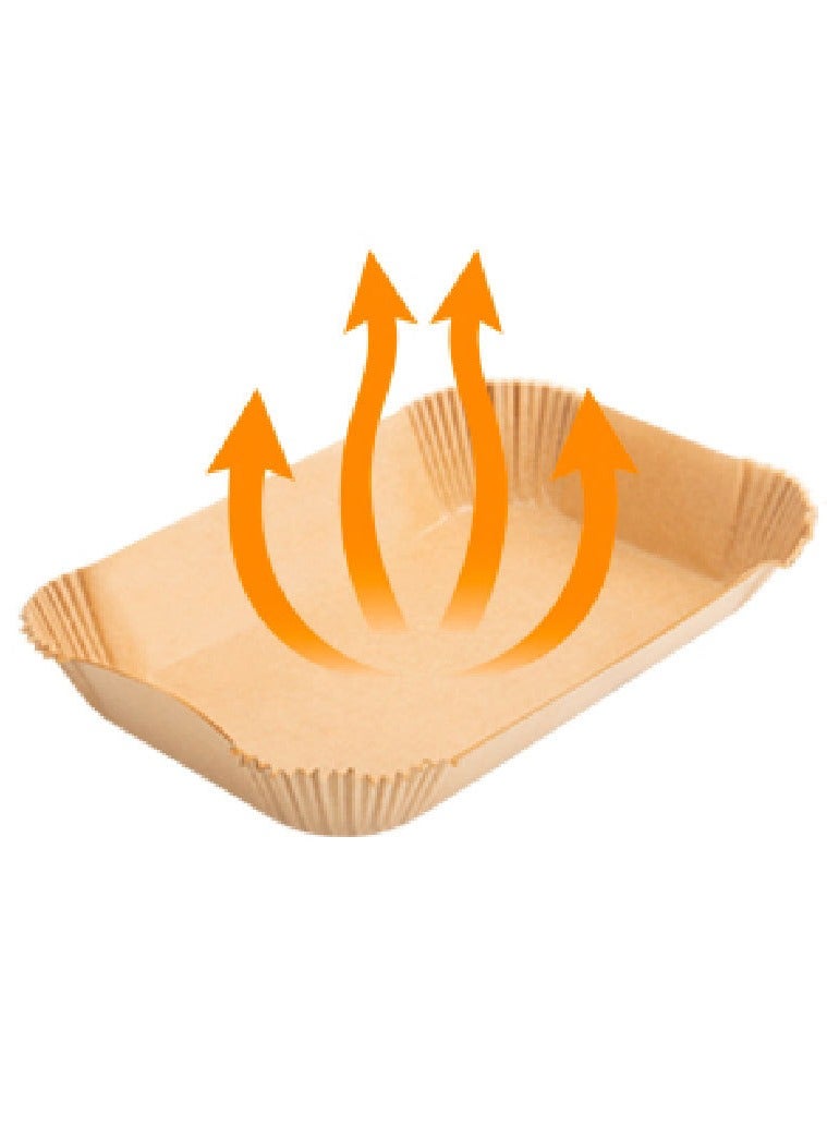100 PCS Air Fryer Paper Liners Brown Disposable Paper Trays for Air Fryer Water proof Accessories Baking Paper Baking Oil-Proof Air fryer Parchment Paper Liner Air Fryer Liners Rectangle (22cm x 14cm) - Image 5