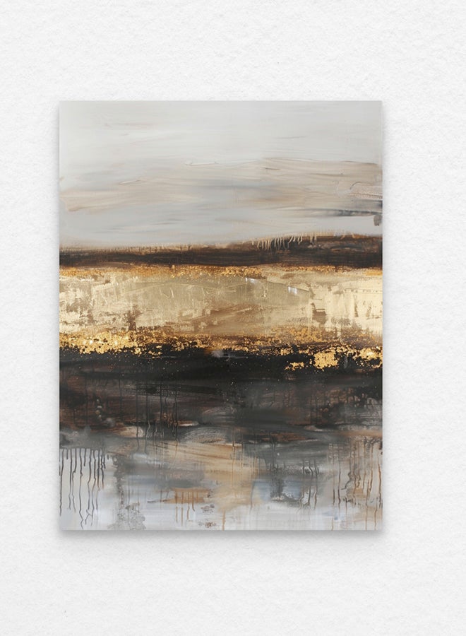 Art Decor Abstract Art in Neutral Tones with Elegant Gold Accents Wall Art Framed Fine Art Wall Décor for Living Room Bedroom Dining Room Office Gifting - Image 1