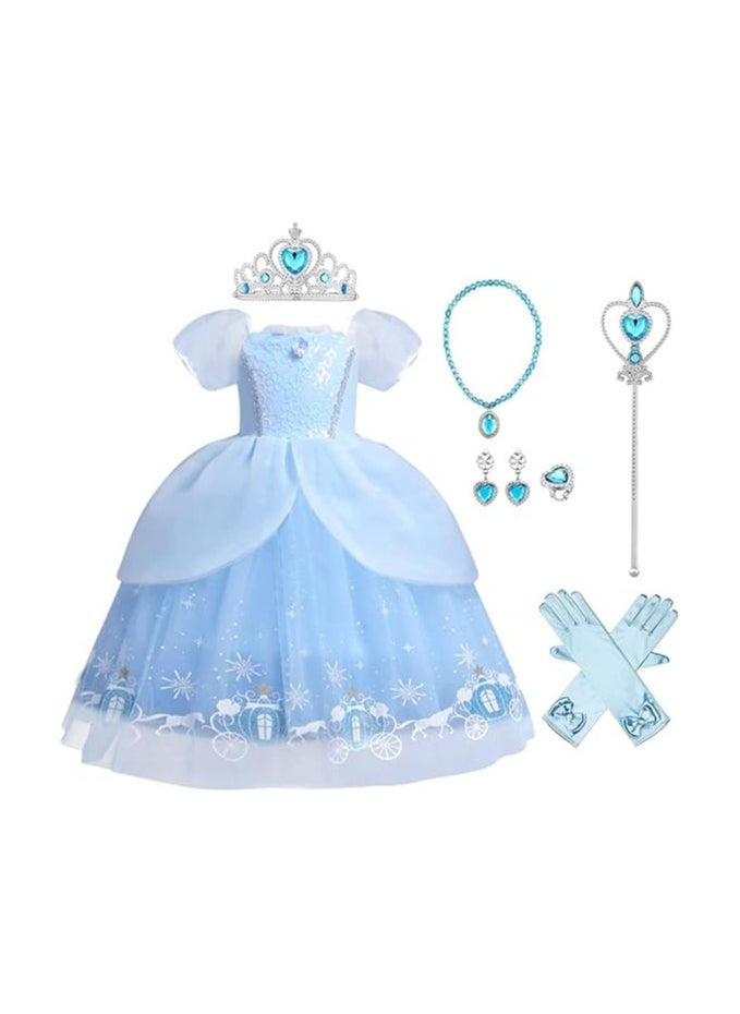Joshberg Princess Costume,Adorable Princess Cosplay Fancy Party Dress Accessories Kit 130cm  - Image 1