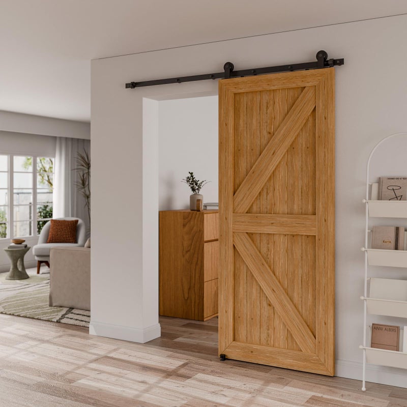 CCJH 1.5m/5ft Sliding Door Hardware Kit Accessories for Sliding Doors, Contains Adjustable Floor Guide - Image 2