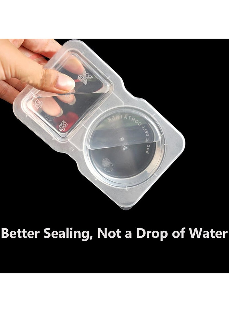 حاوية طعام بلاستيكية ، حزم وجبة خفيفة 2 مقصورات ، مربع صلصة الغمس ، حاويات توابل مزدوجة مع أغطية ، حاوية صلصة (15 قطع) ، ظهرا صريحة - Image 4