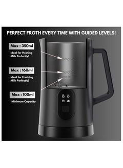 Prime Perks Prime Perks® | 2024 Milk Frother, Upgraded 4-in-1 Electric Milk Steamer, 580ml Automatic Hot and Cold Foam Maker and Milk Warmer for Latte, Cappuccinos, Macchiato, 400W, Black  - Image 2