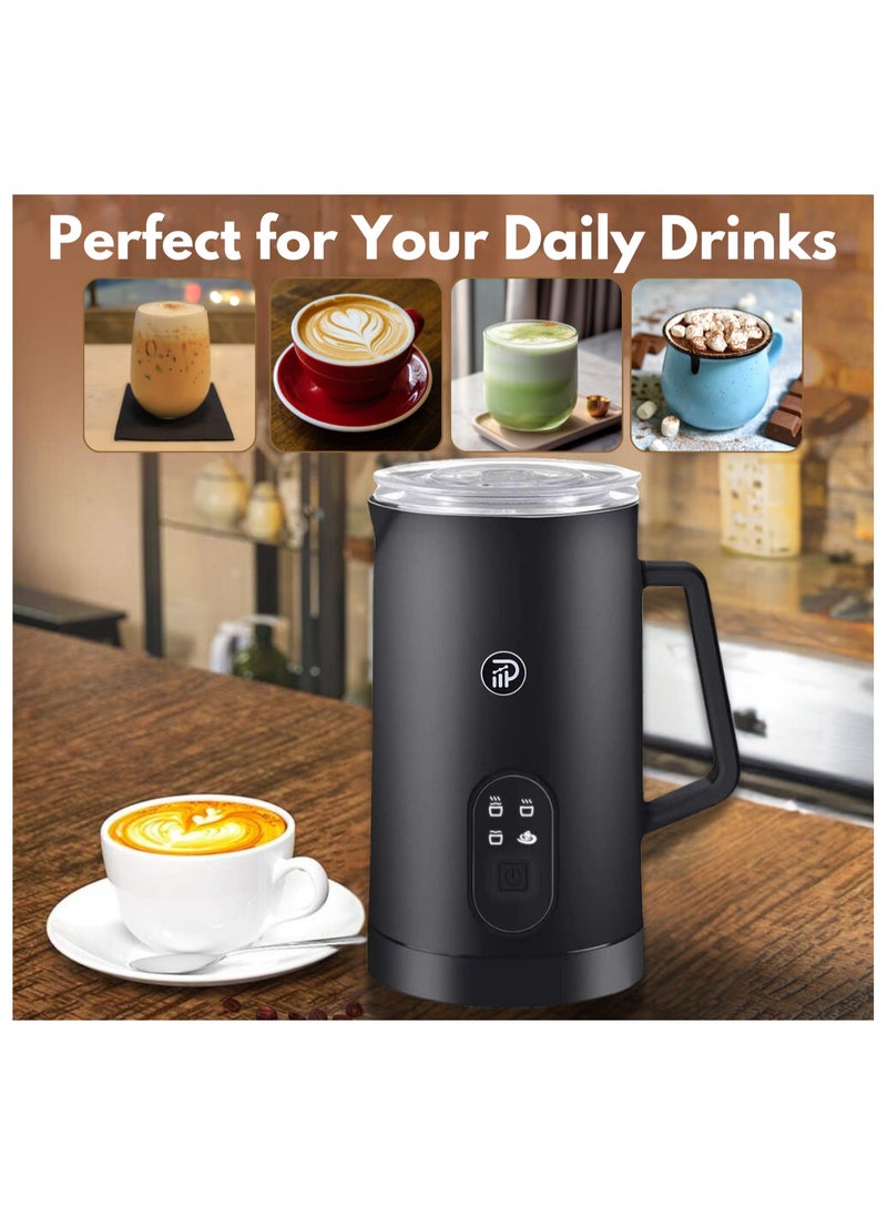 Prime Perks Prime Perks® | 2024 Milk Frother, Upgraded 4-in-1 Electric Milk Steamer, 580ml Automatic Hot and Cold Foam Maker and Milk Warmer for Latte, Cappuccinos, Macchiato, 400W, Black  - Image 3