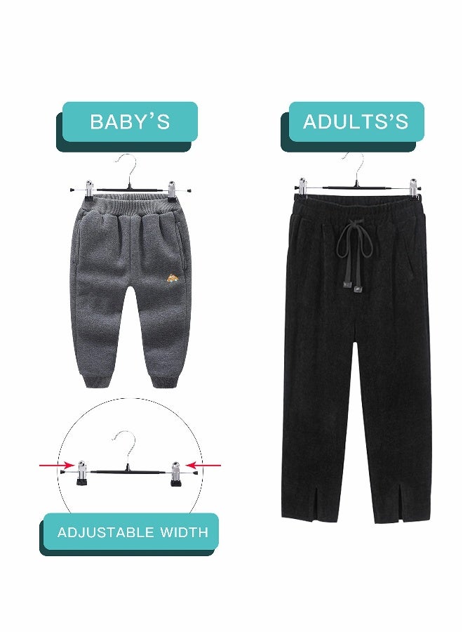 10 Pack Pants Hangers with Clips Skirt Hangers Adjustable Clip Hangers Non Slip, Metal Adult Baby Kids Space Saving Clothes Hangers for Closet Shorts Bottom Jeans Trouser Leggings  - Image 3