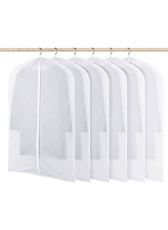 JCB CHIC أكياس الملابس لتعليق الملابس، مجموعة من 6 أكياس بدلات، أكياس غطاء ملابس مقاومة للغبار من مادة PEVA، واقية للملابس مقاومة للعثة وجيدة التهوية مع سحاب كامل لتخزين الخزانة (60×140 سم) - Image 1