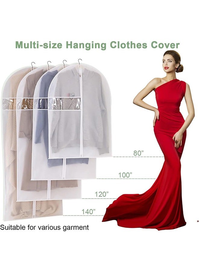 JCB CHIC أكياس الملابس لتعليق الملابس، مجموعة من 6 أكياس بدلات، أكياس غطاء ملابس مقاومة للغبار من مادة PEVA، واقية للملابس مقاومة للعثة وجيدة التهوية مع سحاب كامل لتخزين الخزانة (60×140 سم) - Image 2