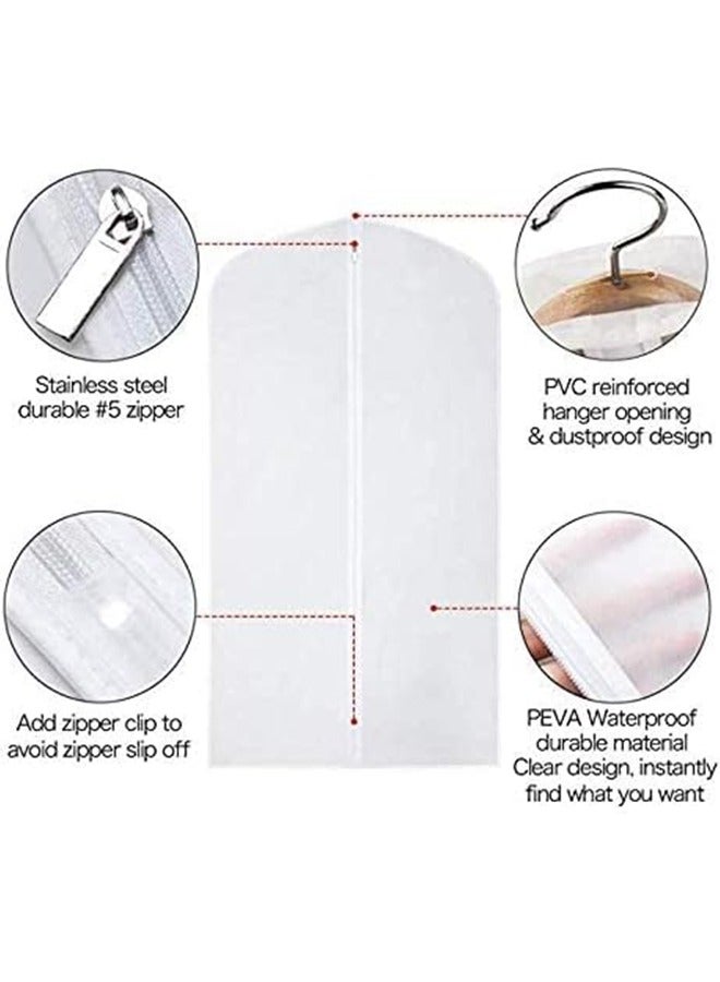 JCB CHIC أكياس الملابس لتعليق الملابس، مجموعة من 6 أكياس بدلات، أكياس غطاء ملابس مقاومة للغبار من مادة PEVA، واقية للملابس مقاومة للعثة وجيدة التهوية مع سحاب كامل لتخزين الخزانة (60×140 سم) - Image 3
