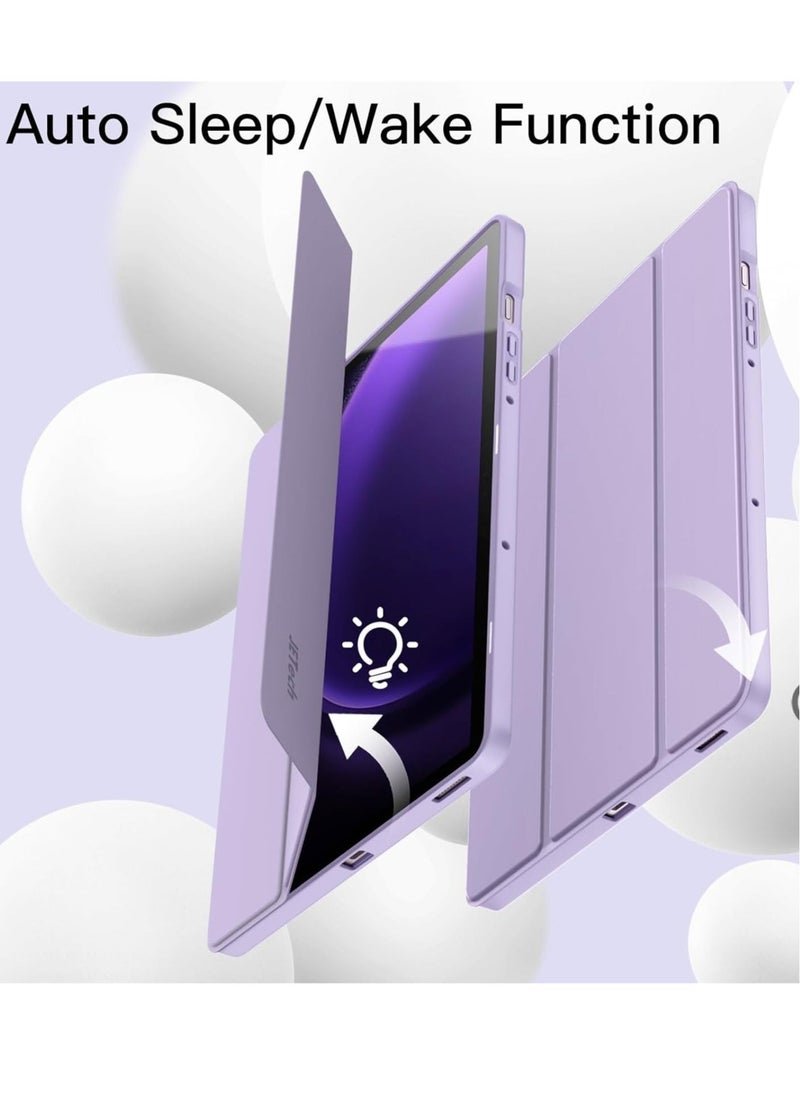 NEW Case for Samsung Galaxy Tab S9 FE 10.9-Inch – Soft TPU Tri-Fold Stand Protective Cover with S Pen Holder, S Pen Charging Support, Auto Wake/Sleep (Light Purple) - Image 4