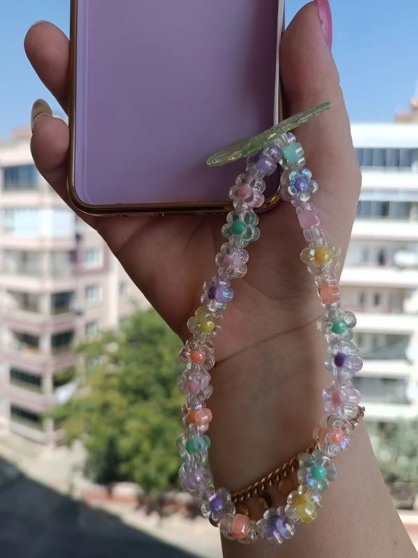 Efna Store Colorful Beaded Phone Charm, Phone Bracelet Accessory